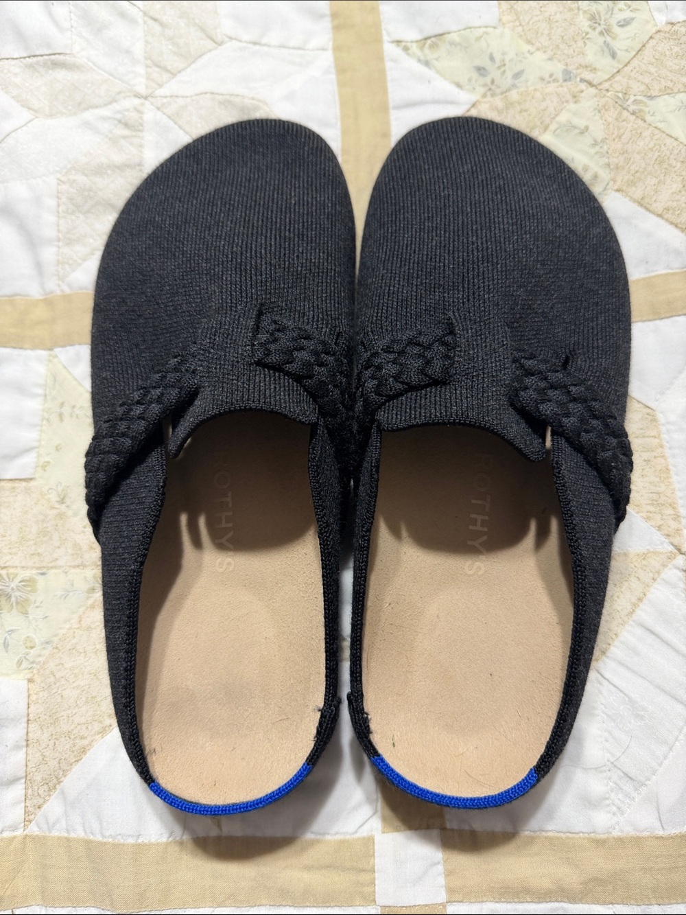 Rothy's Black braided Slip-On Knit Mules clogs 9 - Picture 1 of 7